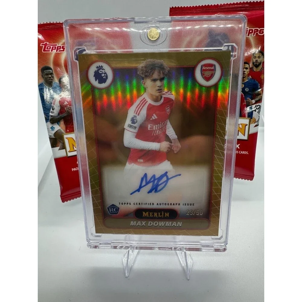 2026 Topps Merlin Premier League Max Dowman Rookie Gold Auto /50 Arsenal